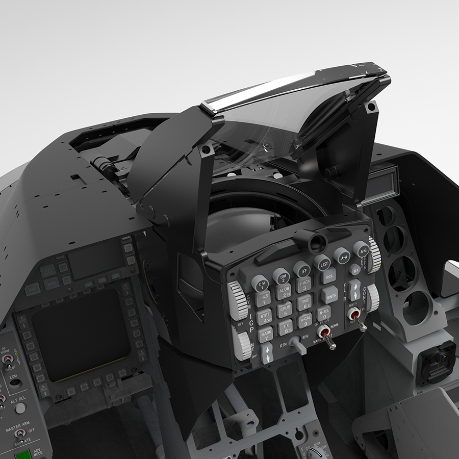 NeoEngress F-16 main instrument panel with full HUD block and ICP