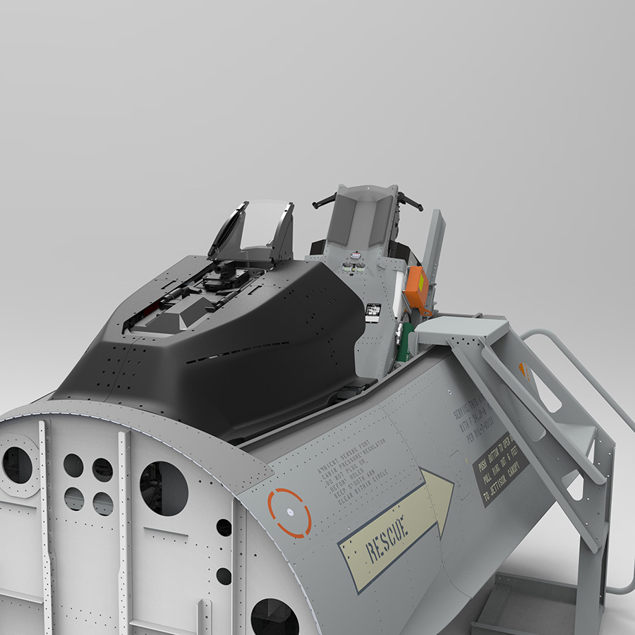 NeoEngress F-16 cockpit frame with glare shields, ejection rails and boarding ladder