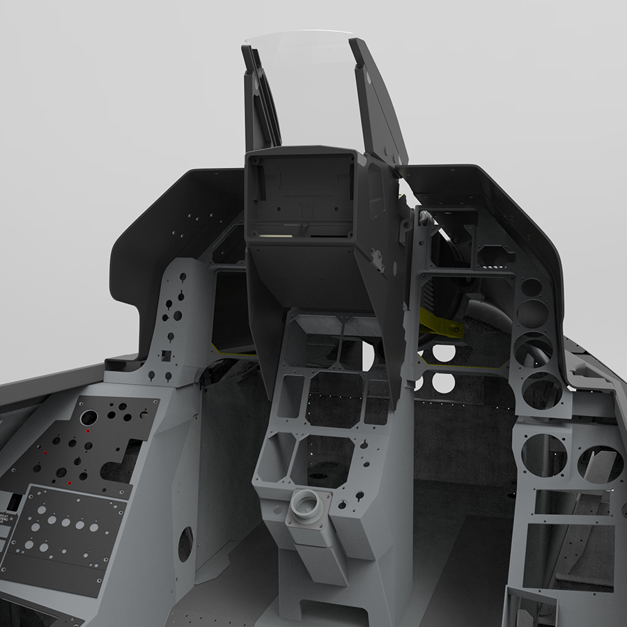 NeoEngress F-16 cockpit frame with glare shields and HUD