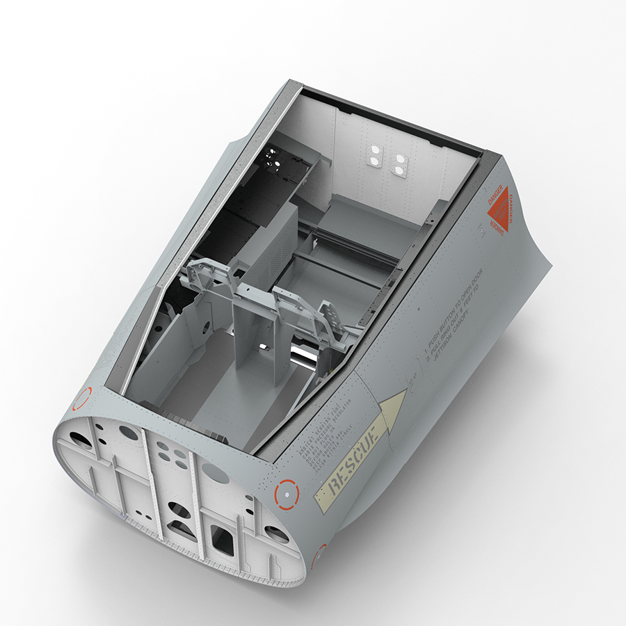 NeoEngress F-16 cockpit frame with MFD frames, center pedestal and consoles