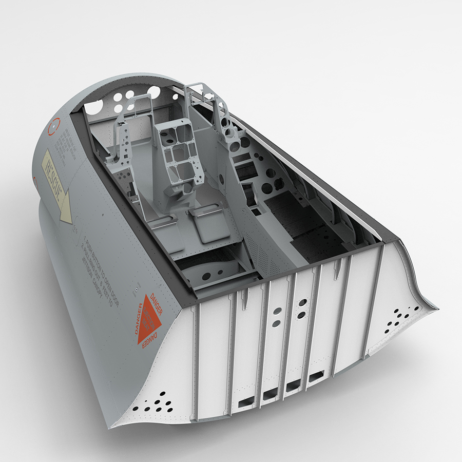 NeoEngress F-16 cockpit frame with MFD frames, center pedestal and consoles